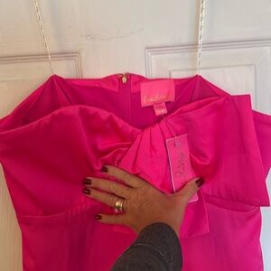 NWT Lilly Pulitzer Carlynn strapless bow dress. Size 14